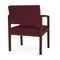 Lesro Lenox Wood Wide Guest Chair Wood Frame, Walnut, OH Wine Upholstery LW1201 - alternate 2